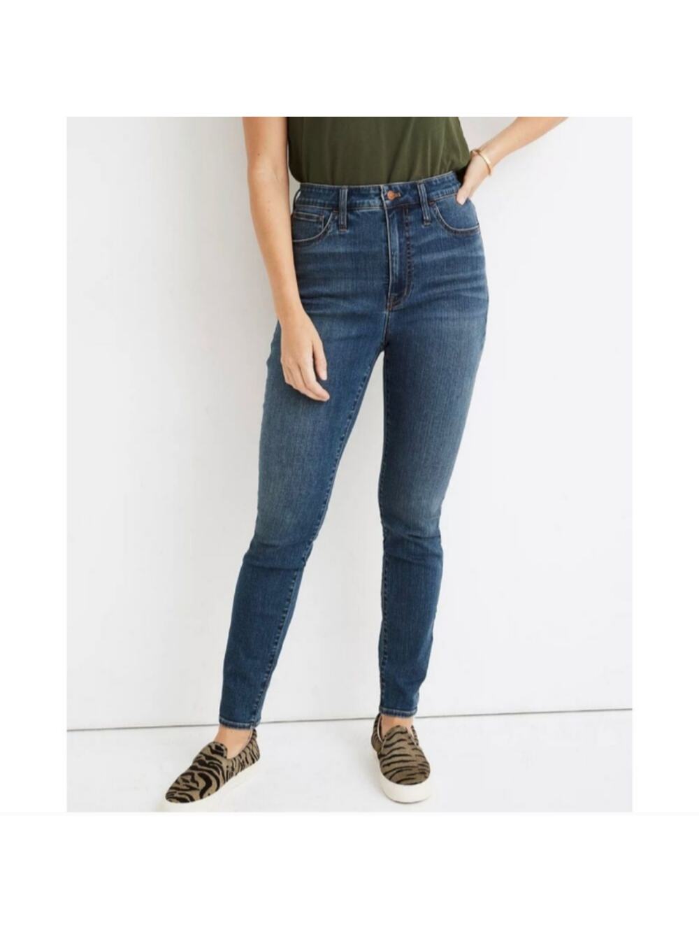 Madewell 10" High-Rise Roadtripper Supersoft Jeans in Playford Wash 35 T Denim